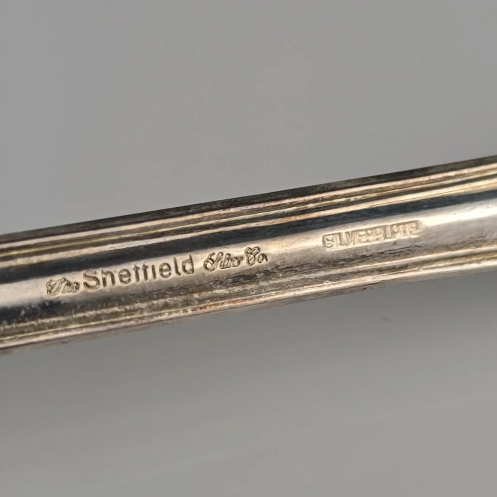 Sheffield Silver Co Kings Pattern Silverplate Salad Serving Spoon Fork Italy